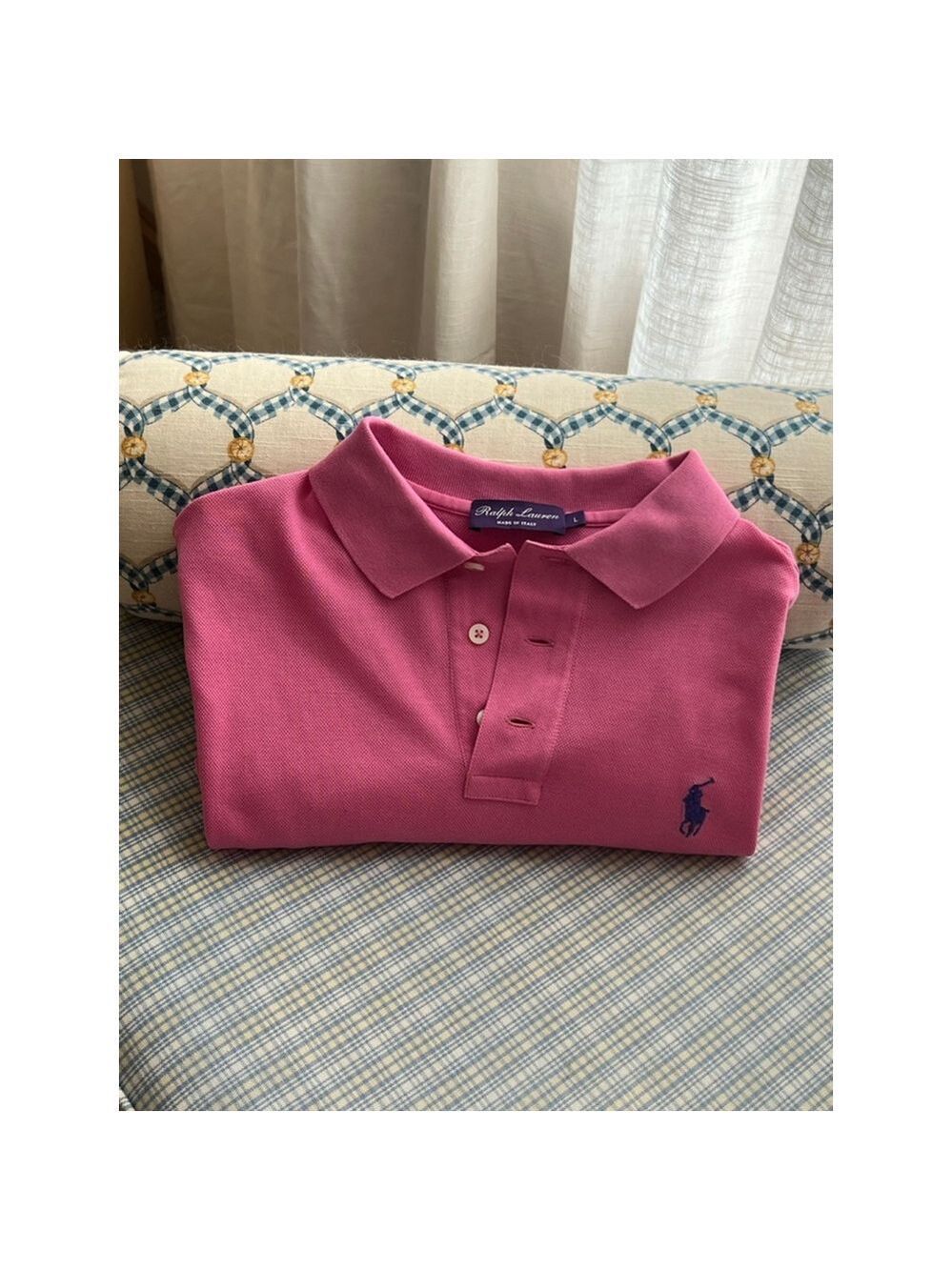 NWOT Ralph Lauren Pink Short Sleeve Polo Tee L with Purple Logo L